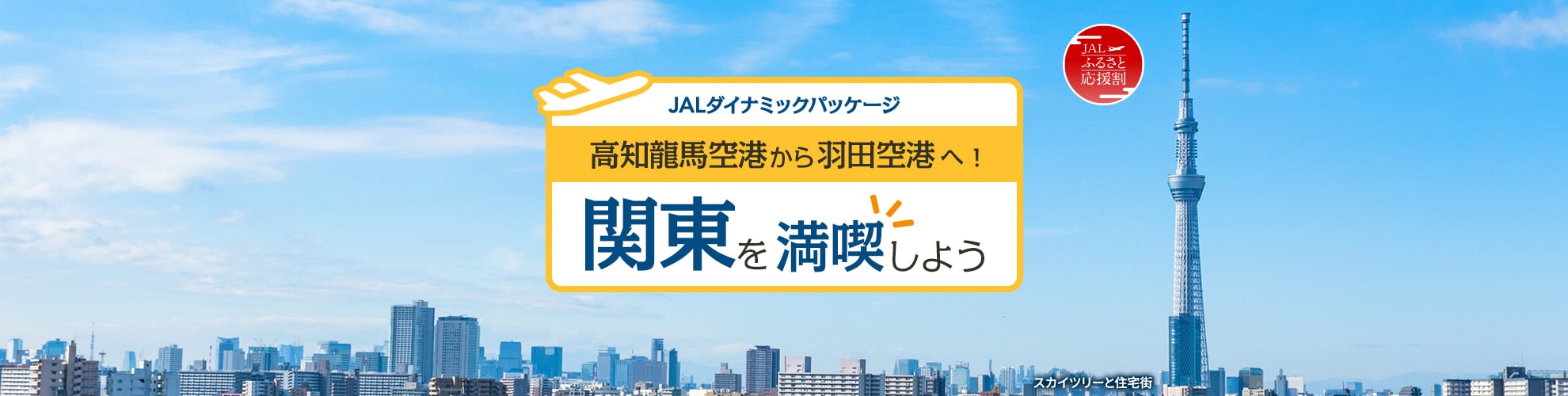 JALダイナミックパッケージ ふるさと応援割　高知龍馬空港から羽田空港へ！関東を満喫しよう