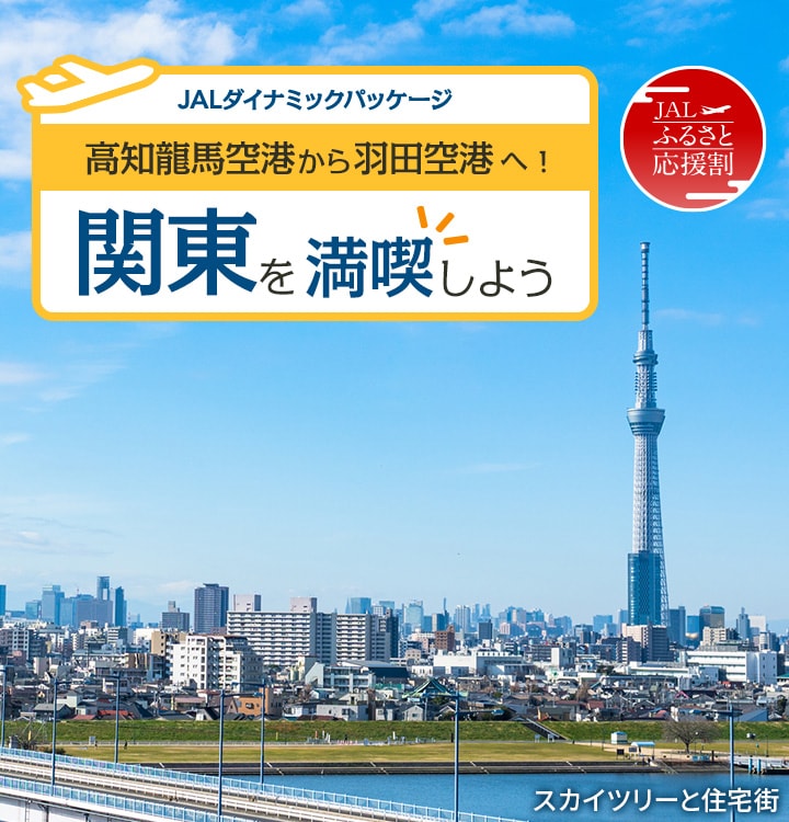 JALダイナミックパッケージ ふるさと応援割　高知龍馬空港から羽田空港へ！関東を満喫しよう