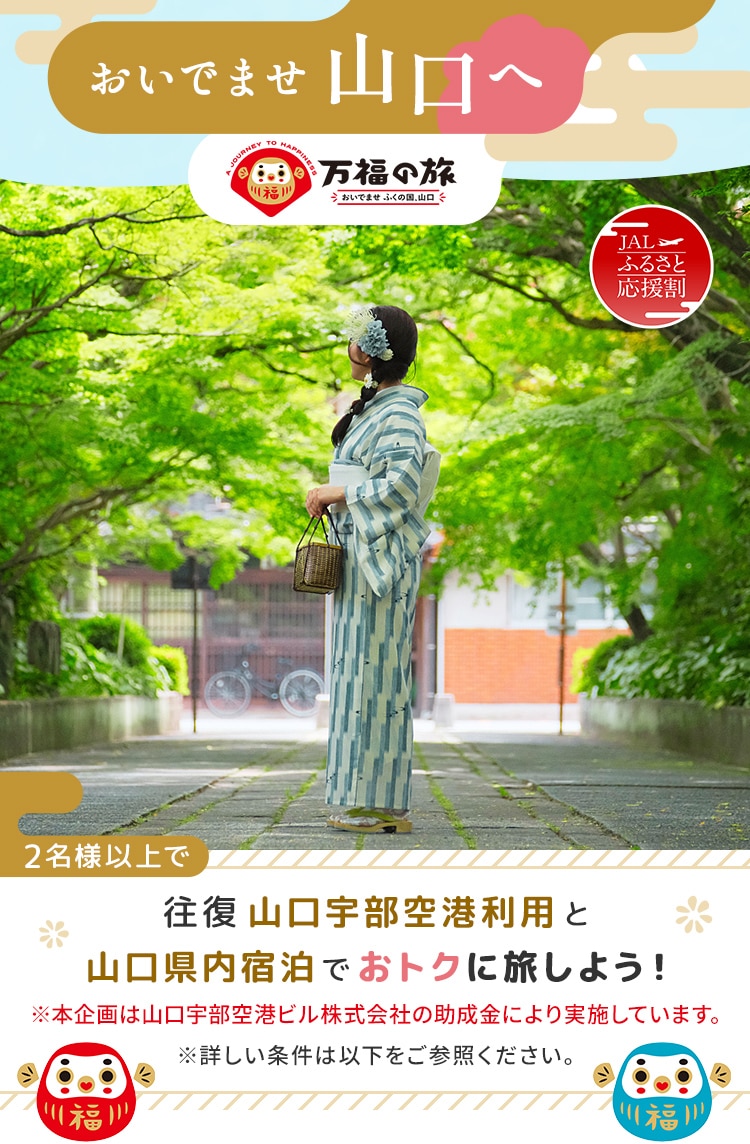 おいでませ山口へ 2名様以上で往復 山口宇部空港利用と山口県内宿泊でおトクに旅しよう！ 龍福寺