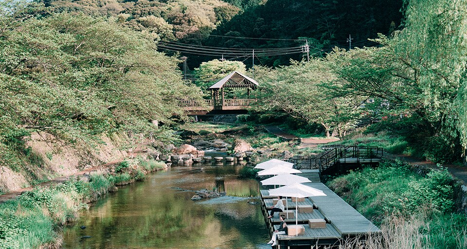 長門湯本温泉 川床