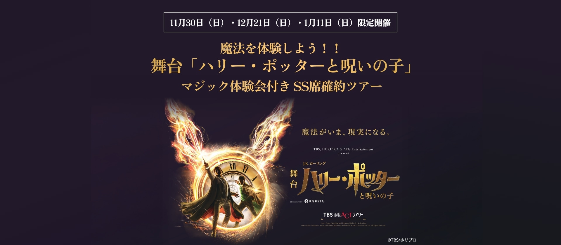 魔法を体験しよう！！舞台『ハリー・ポッターと呪いの子』 マジック体験会付き SS席確約ツアー