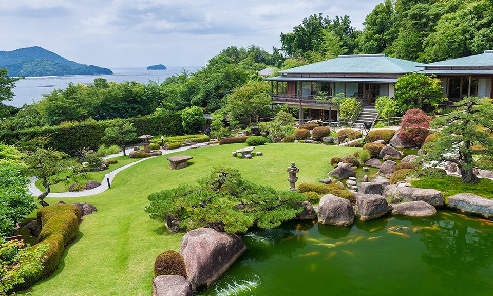 宮島対岸の旅館 庭園の宿 石亭