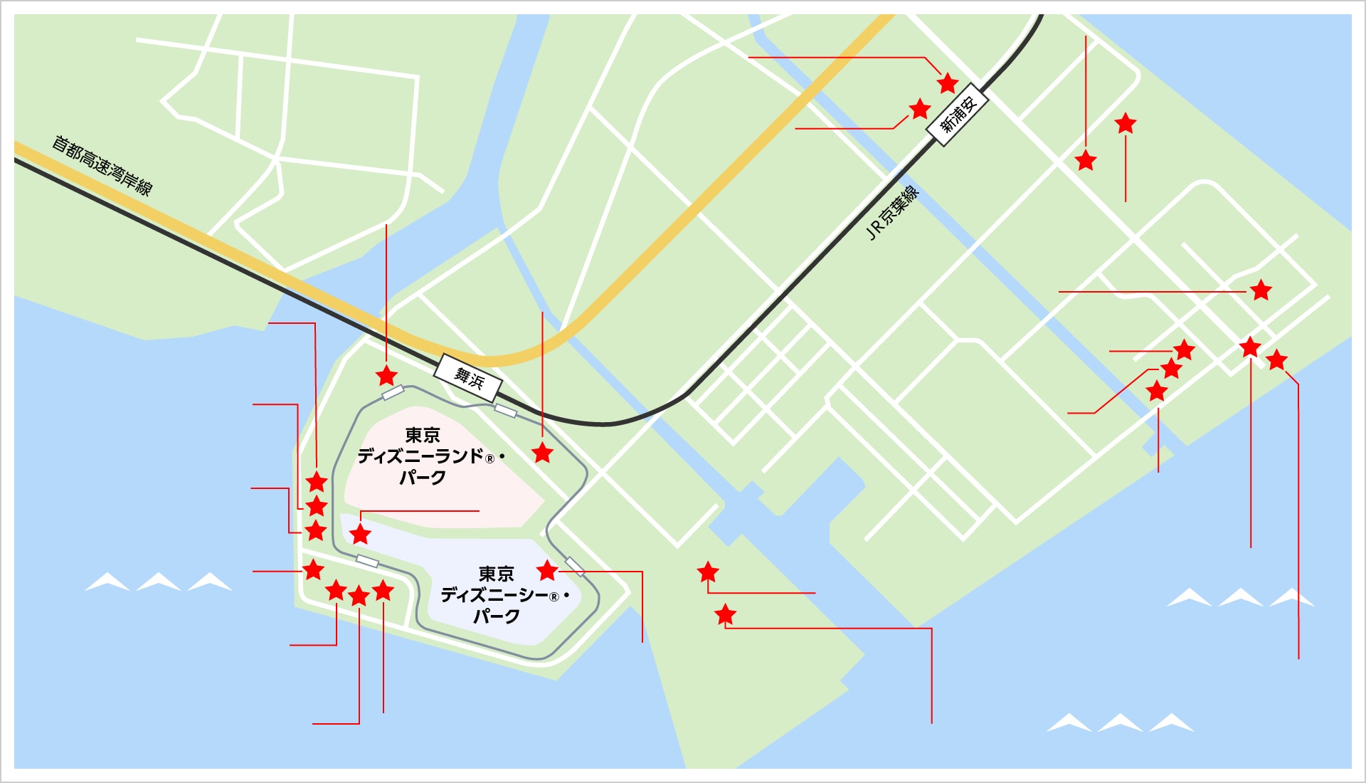 東京ディズニーリゾートホテルマップ①