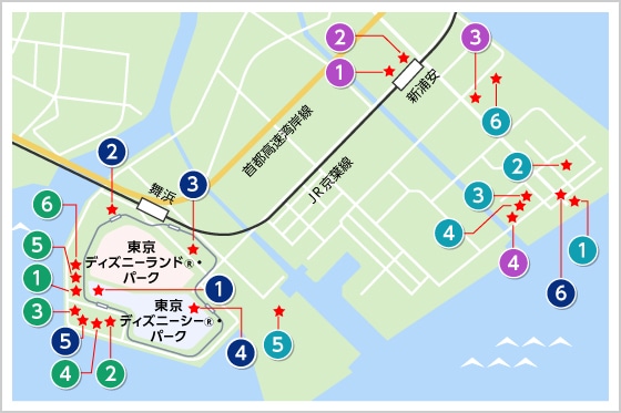 東京ディズニーリゾートホテルマップ①