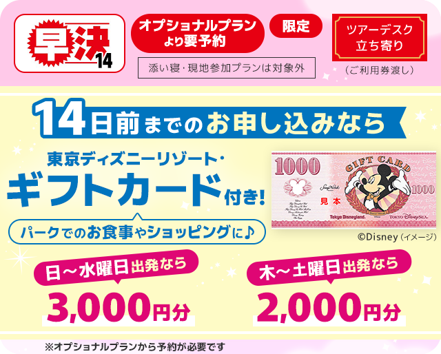 JALで行く東京ディズニーリゾート® 特集 パークチケット付きツアー