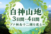 "自然・文化に彩られた魅力ある土地を旅する 白神山地3日間・4日間 ブナ林＆十二湖を巡る"