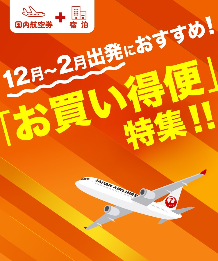 12月～1月出発におすすめ！「お買い得便」特集