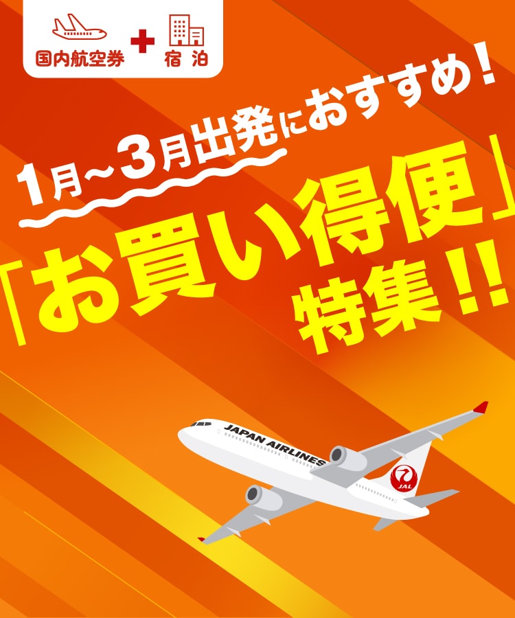 1月～3月出発におすすめ！「お買い得便」特集