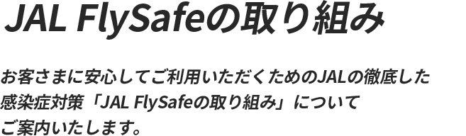 Jal Flysafeの取り組み Jal