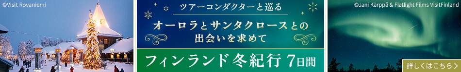〔ツアーコンダクター（添乗員）と巡る〕オーロラとサンタクロースとの出会いを求めて フィンランド冬紀行7日間