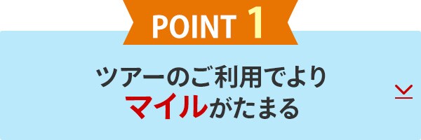 POINT1　ツアーのご利用でよりマイルがたまる