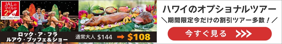 ハワイのオプショナルツアー。期間限定の割引ツアー多数。割引プランの詳細と外部リンクを確認する
