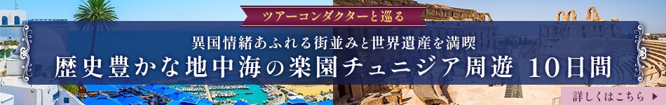 歴史豊かな地中海の楽園チュニジア周遊