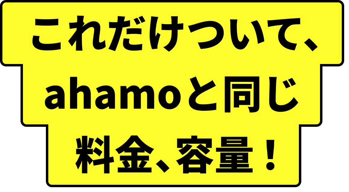 これだけついて、ahamoと同じ料金、容量！