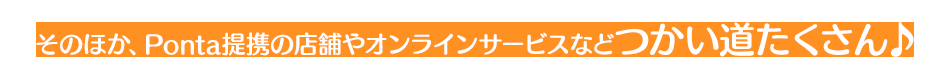 そのほか、Ponta提携の店舗やオンラインサービスなどつかい道たくさん