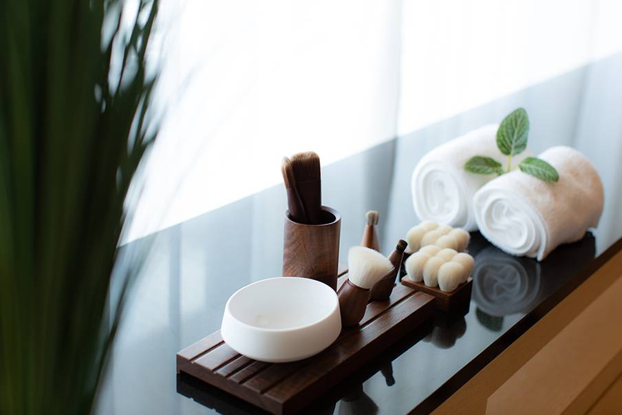 Highlight of the spa experience—SHAQUDA Kumano Fude facial massage
