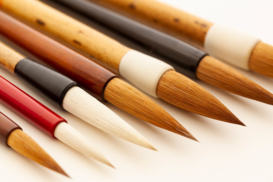 Calligraphy brushes and ink