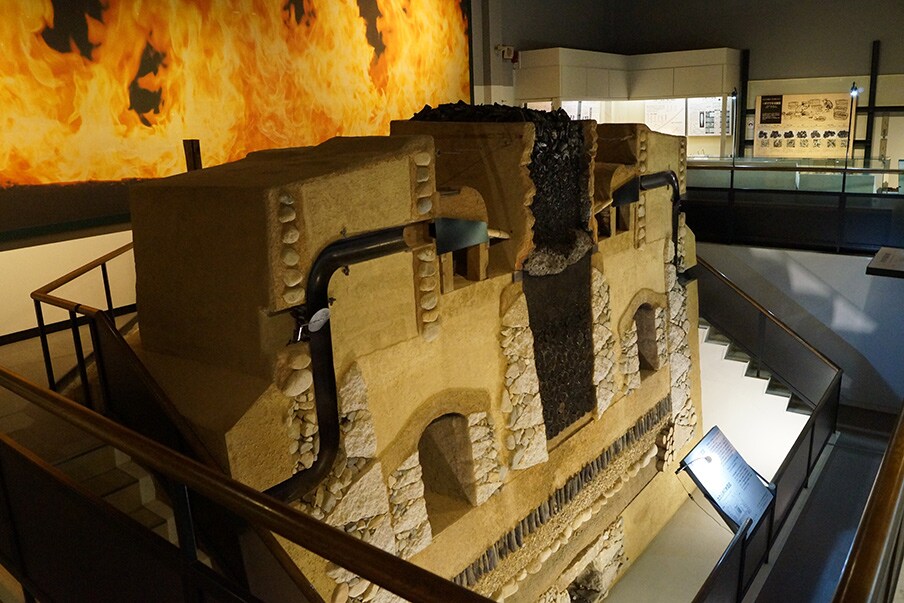 Learn about the ancient iron-making method in the Okuizumo Tatara Sword Museum