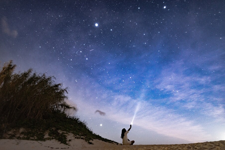 Enjoy a beautiful starry sky at night 