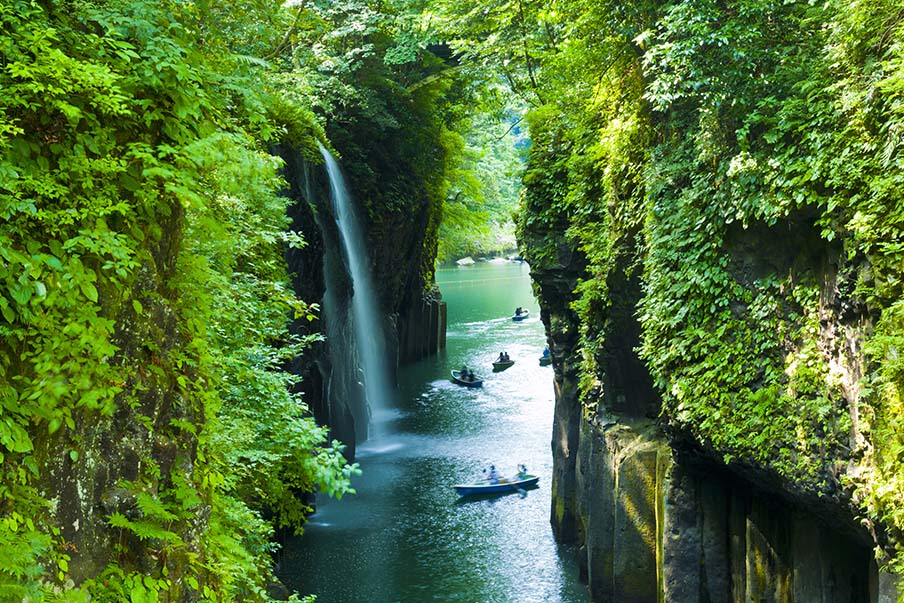 Hike or boat your way across the popular — and incredibly beautiful  — Takachiho Gorge