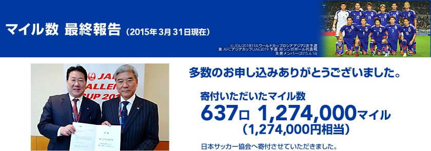 Jalマイレージバンク マイルで応援 さらに抽選で観戦ペアチケットプレゼント