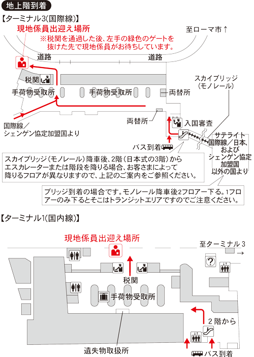 Jal 海外ツアー 空港での集合場所 係員出迎え場所 イタリア Jal 海外ツアー 空港での集合場所 係員出迎え場所 イタリア