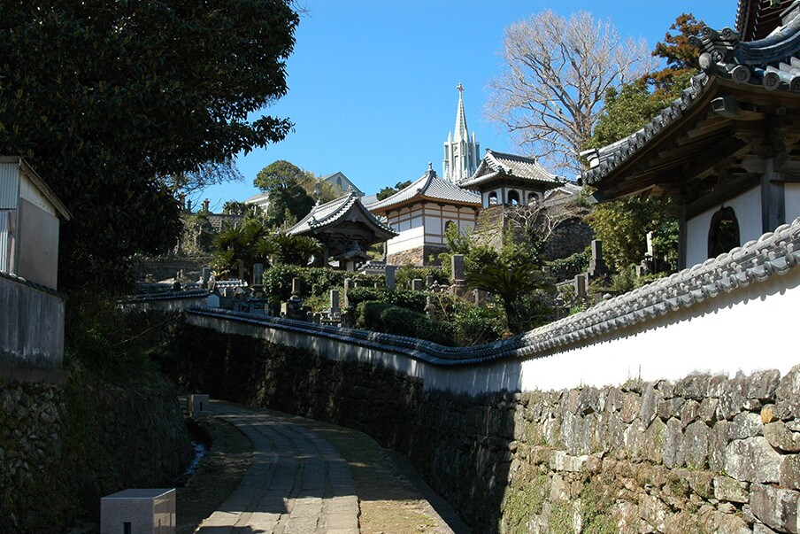 Discover a city where Christian churches and Japanese temples coexist