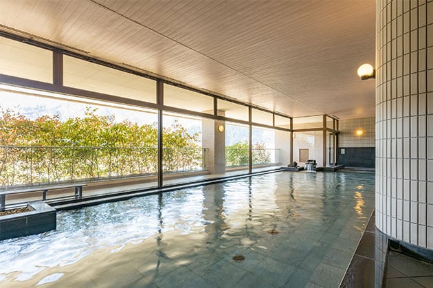Relax at the onsen hot springs at NASPA New Otani Resort