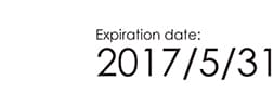 Expiration date: 2017/5/31