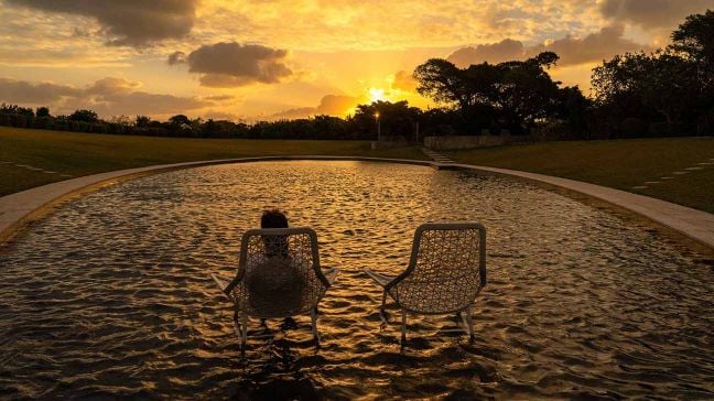 Okinawa remote beach with crystal clear water